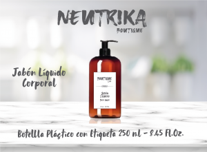 Botellas ambar para Jabón Líquido Corporal 250ml - 1 pza.