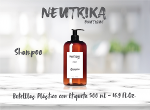 Botellas ambar para Shampoo 500ml - 1 pza.