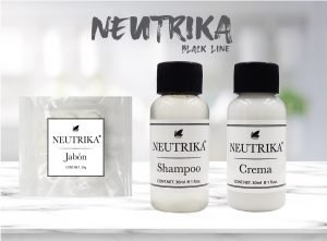 Kit de Amenidades Black para Hotel – Jabón 30 g, Shampoo 30 ml y Crema Corporal 30 ml | Caja con 300 Piezas