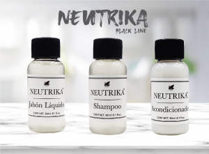 Kit de Amenidades para Hotel Black 30 ml – Shampoo, Acondicionador y Jabón Líquido | Caja con 300 Piezas