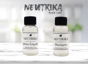 Set de Amenidades para Hotel: Jabón Líquido y Shampoo 30 ml Black | Caja con 200 Piezas | Sin Parabenos