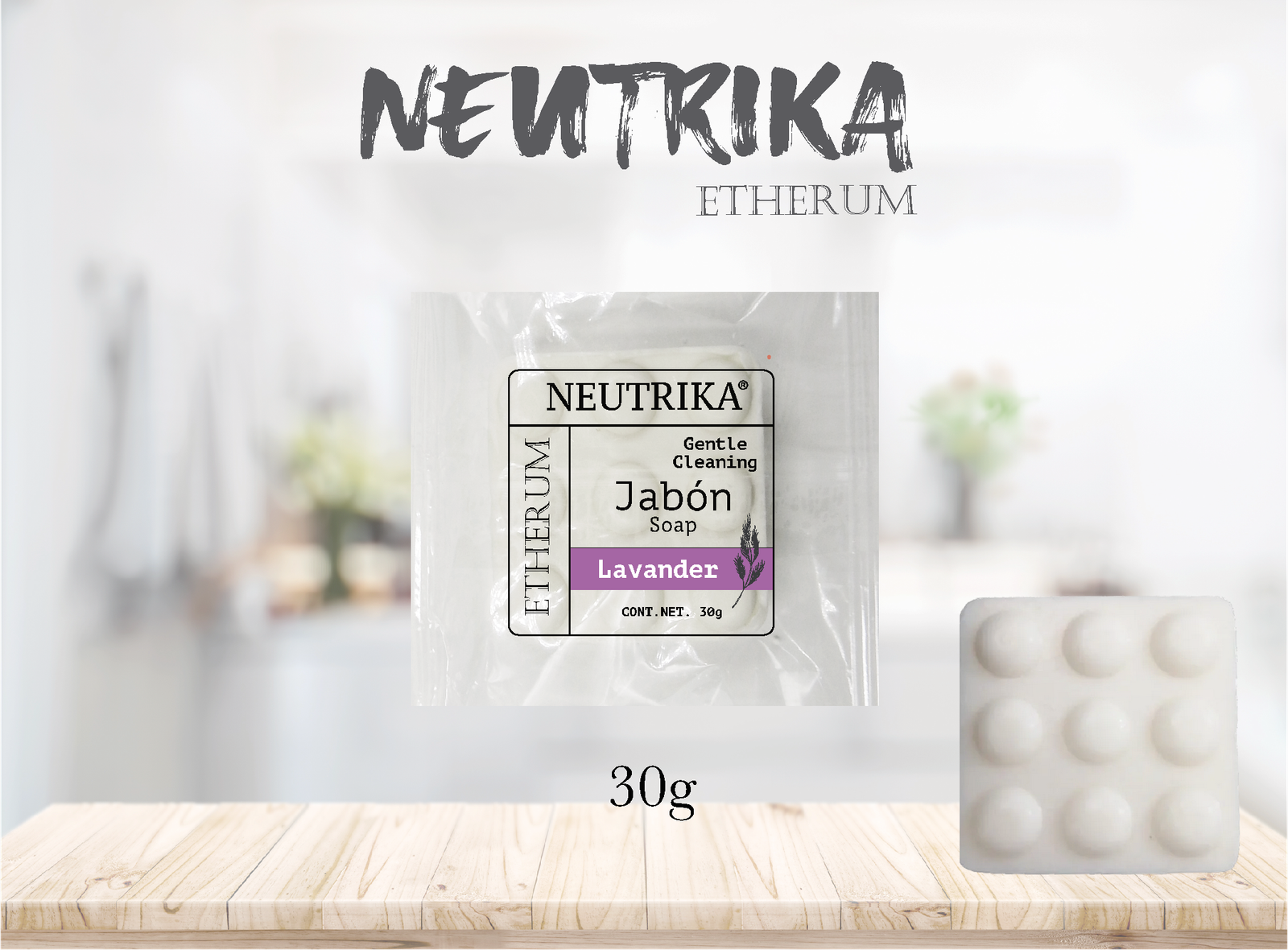 Jabón Hotelero 30 g Etherum – Caja con 100 Piezas | Amenidades para Hotel, Airbnb y Hospedaje