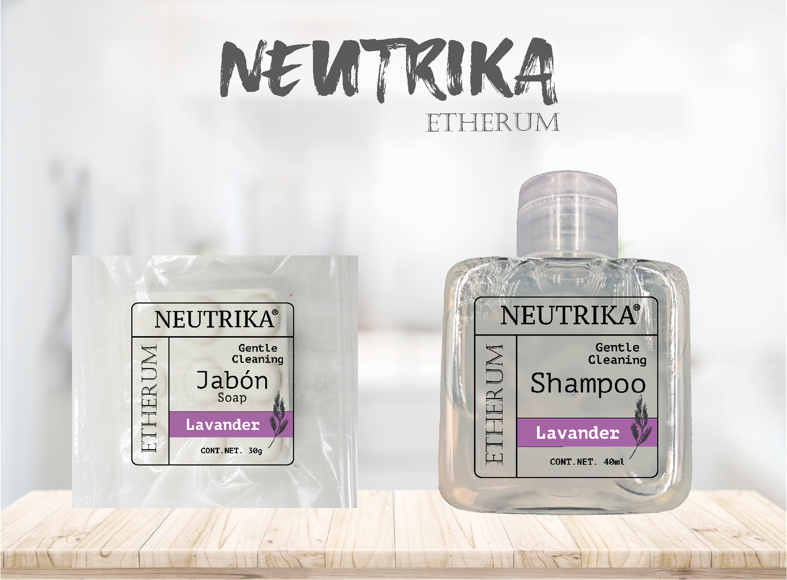 Kit de Amenidades para Hotel Etherum – Jabón 30 g + Shampoo 30 ml | Caja con 200 Piezas | Sin Parabenos, PH Balanceado