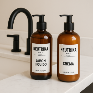 Set de Jabón Líquido para Manos y Crema Corporal para Hotel 500 ml – Amenidades Premium para Baño (2 Piezas)