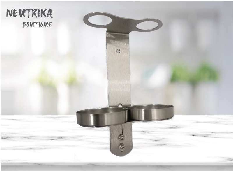 Soporte doble cromado para botellas de 250ml - 1 Pza. - Imagen 2