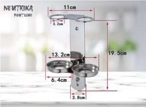 Soporte doble cromado para botellas de 250ml - 1 Pza.